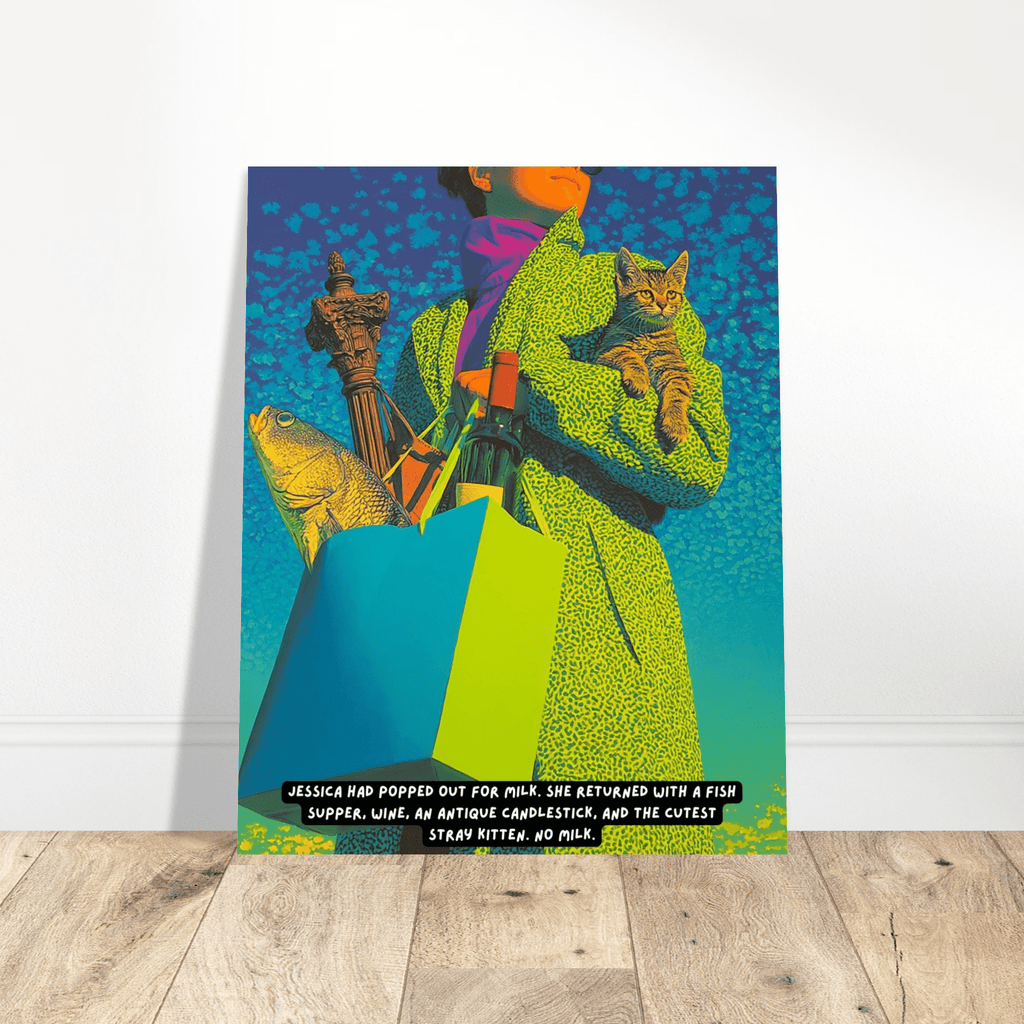 Jessica Stepped Out for Milk | Matte Paper Poster | Sass & Spoons 03cbb017-adf4-4946-8102-40ba400df955 Print Material