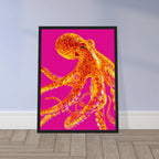 Orange Octopus | Semi-Glossy Poster Framed | Club Dopamine 17d92a2d-cc9c-4783-b8bf-545fb088eb41 Print Material