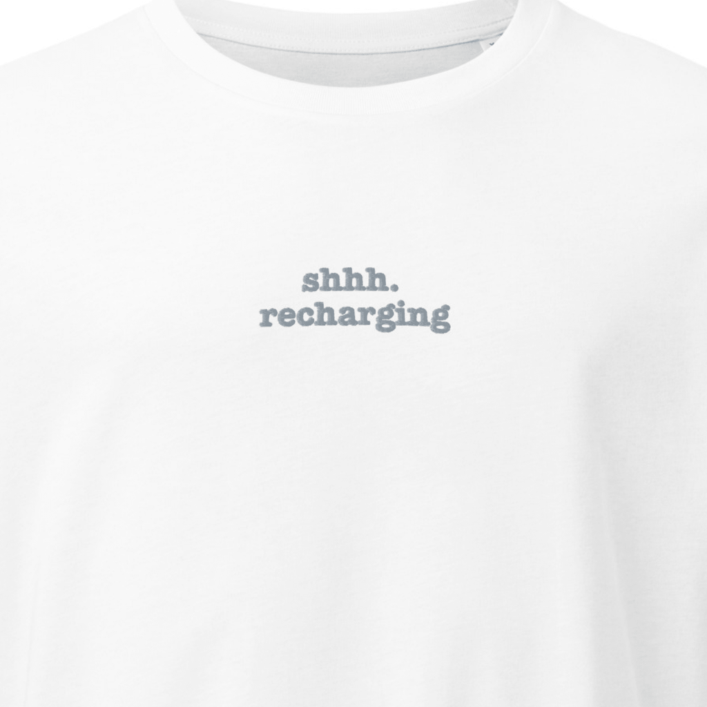 Shhh. Recharging | Unisex organic mid-light t-shirt | Sass and Spoons 20_2293d1ba-c794-418c-940c-ea769911ce2a T-Shirt