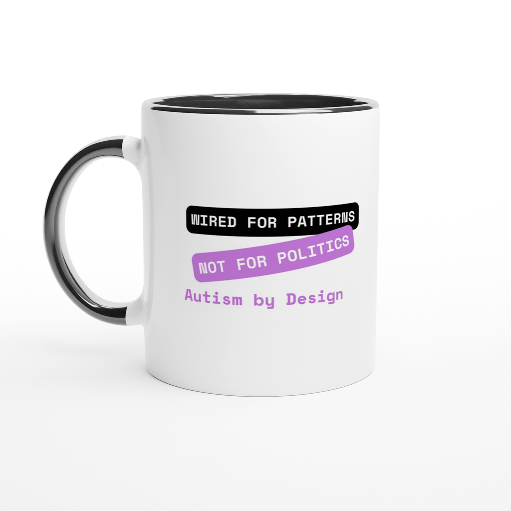 By Design (Autism) — Wired for Patterns | Colorful Ceramic Mug | Zero Apologies 269662b8-aaab-466c-abe1-bcac87add257 Kitchen & Dining > Drinkware > Mugs