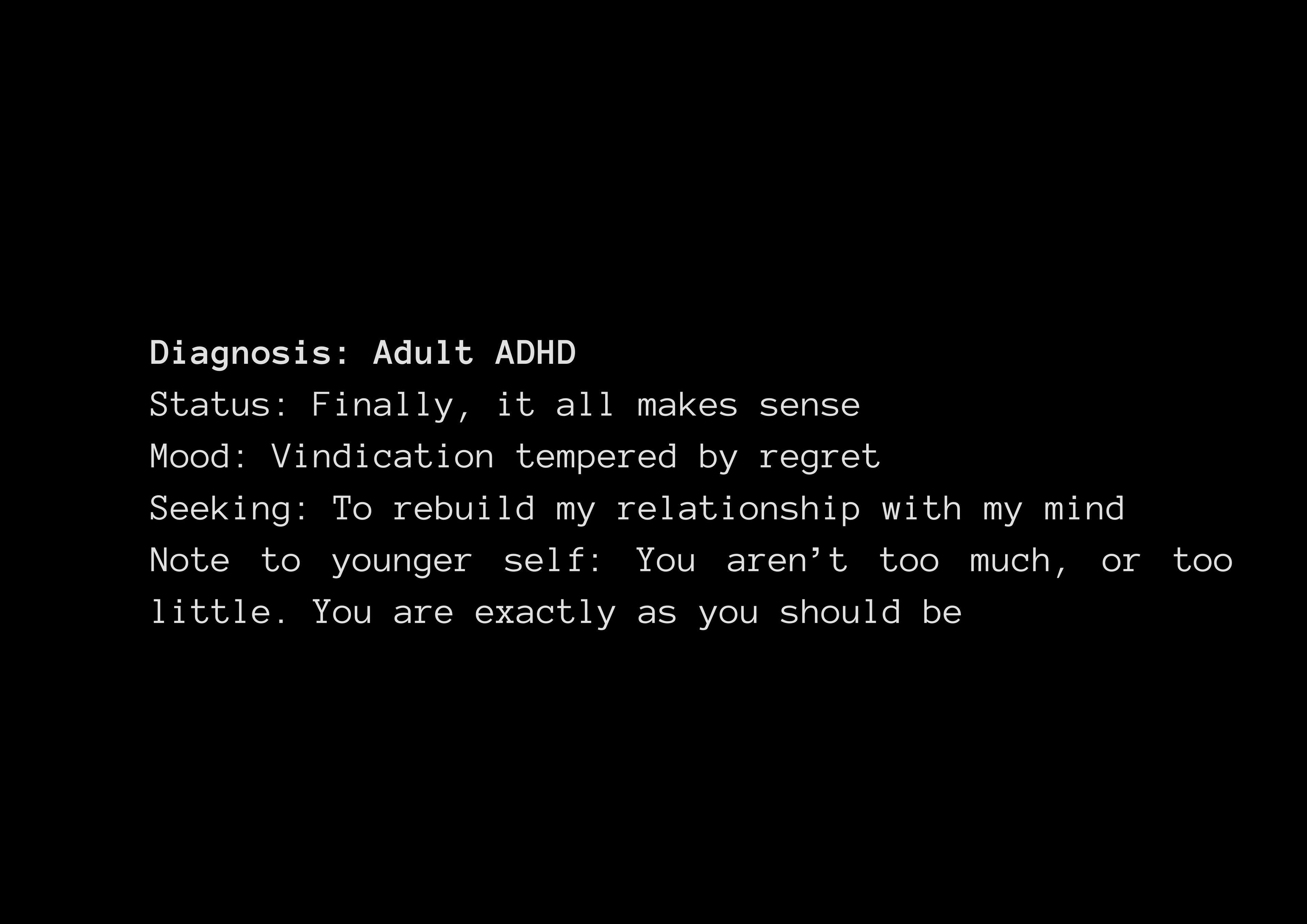 Diagnosis: Adult ADHD (Teal) | Acrylic Print | Late Diagnosis