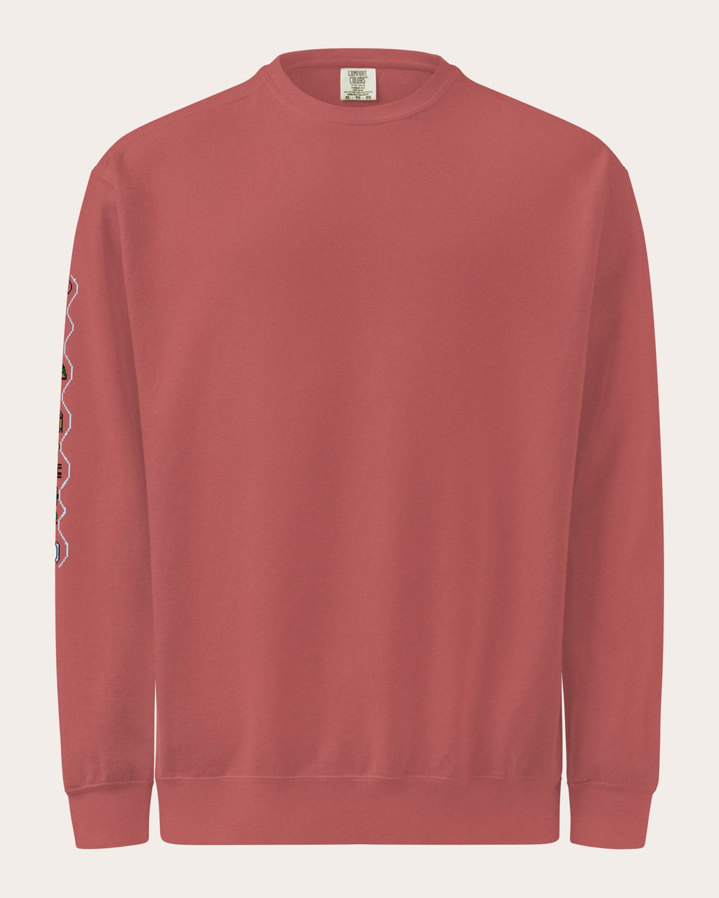 Christmas Sleeve Glitch sweatshirt, front, Crimson