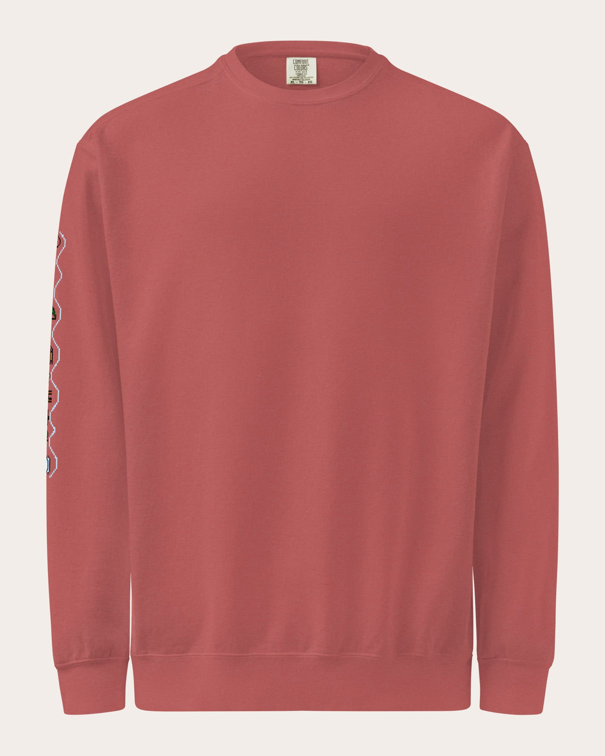 Christmas Sleeve Glitch sweatshirt, front, Crimson