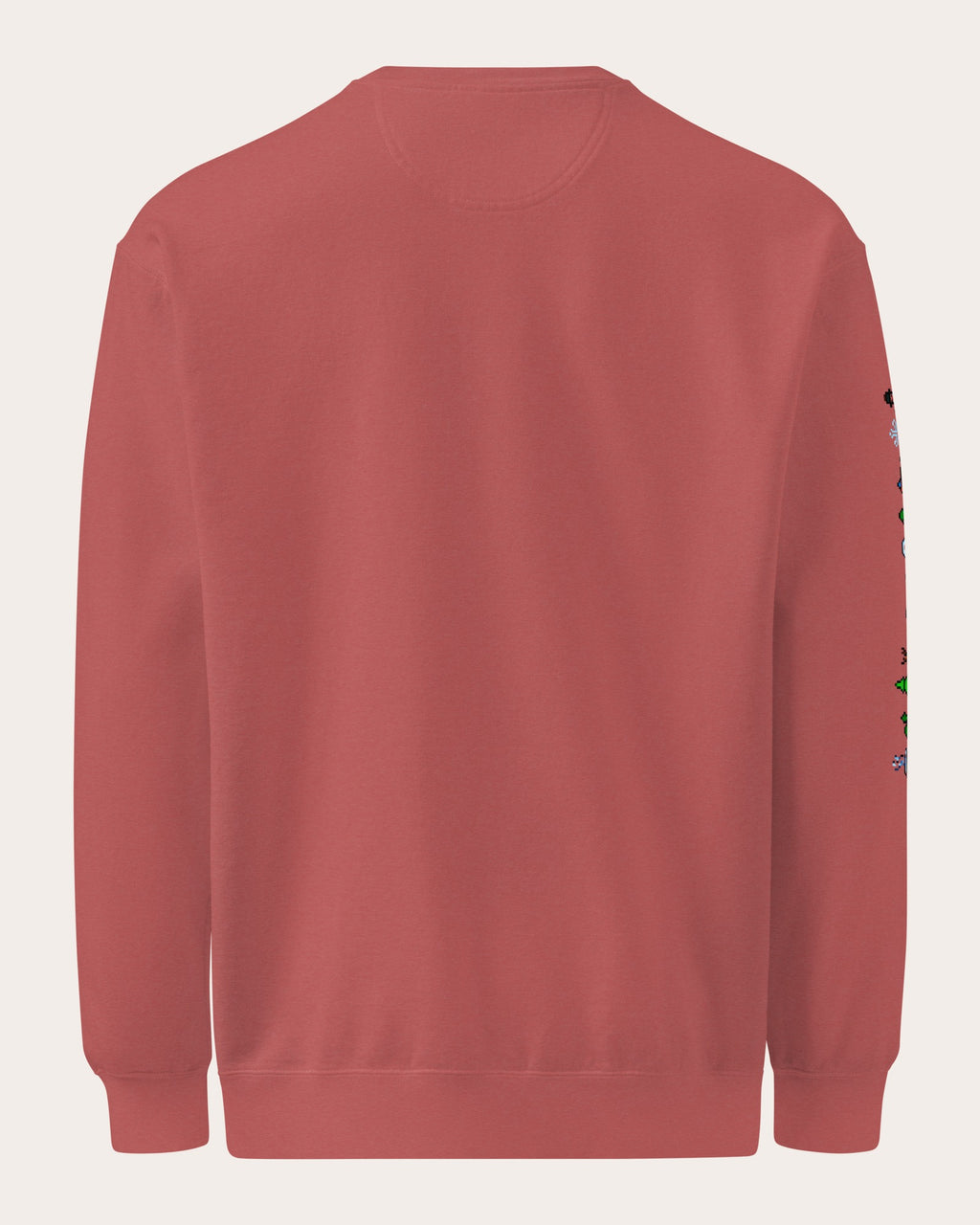 Christmas Sleeve Glitch sweatshirt, back, Crimson