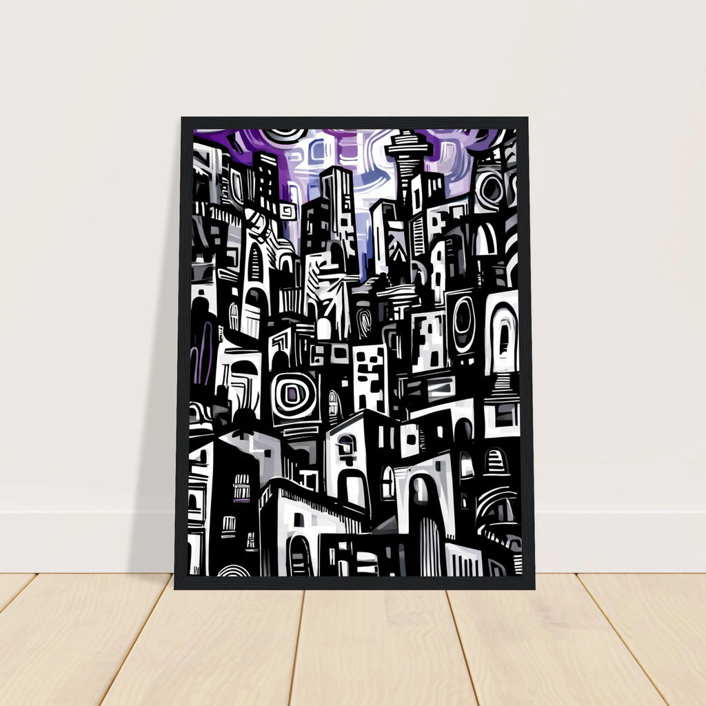 Abstract Cityscape | Semi-Glossy Poster Framed | The Pattern Library 4b7a50f5-36a8-4778-99f9-658f07c540ff Print Material