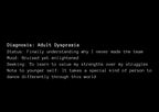 Diagnosis: Adult Dyspraxia | Acrylic Print | Late Diagnosis