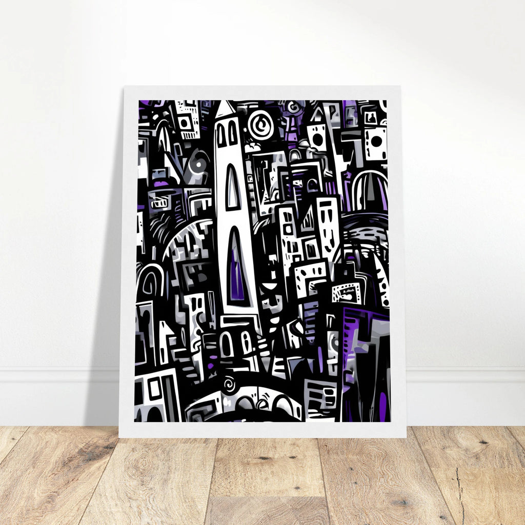 Abstract Cityscape (2) | Semi-Glossy Poster Framed | The Pattern Library 9626b0f7-c4d9-4e2b-bdf9-132615b669d0 Print Material