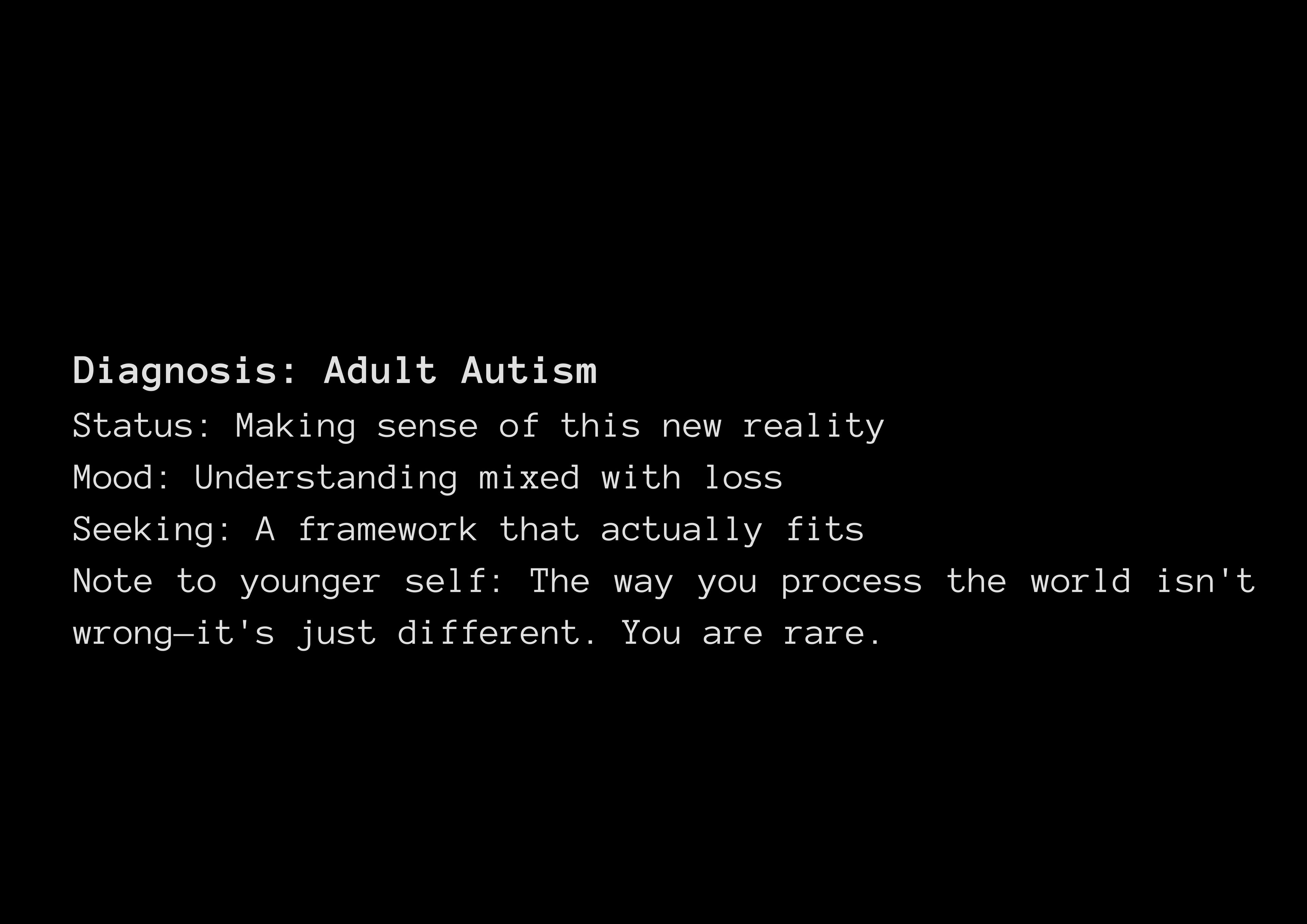 Diagnosis: Adult Autism (Blue) | Acrylic Print | Late Diagnosis