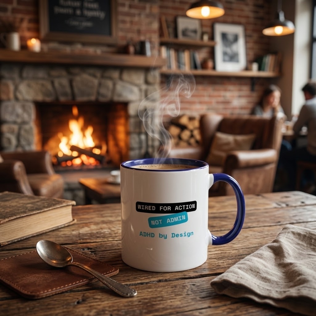 Action not Admin (ADHD) | Colorful Ceramic Mug | Zero Apologies