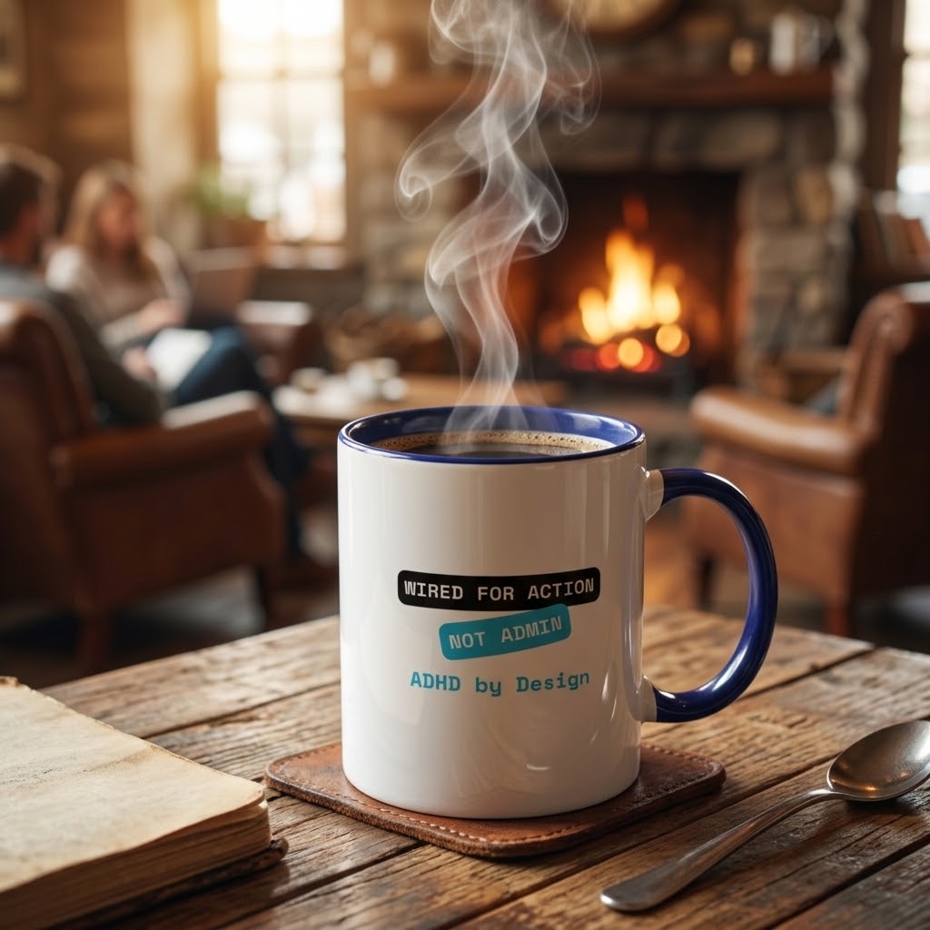 Action not Admin (ADHD) | Colorful Ceramic Mug | The Flip Side