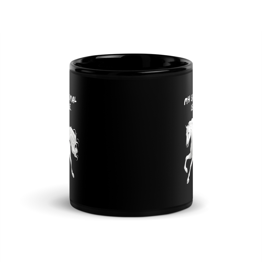 My Spirit Animal Is A Horse | Black Glossy Mug | The Neurospicy Store