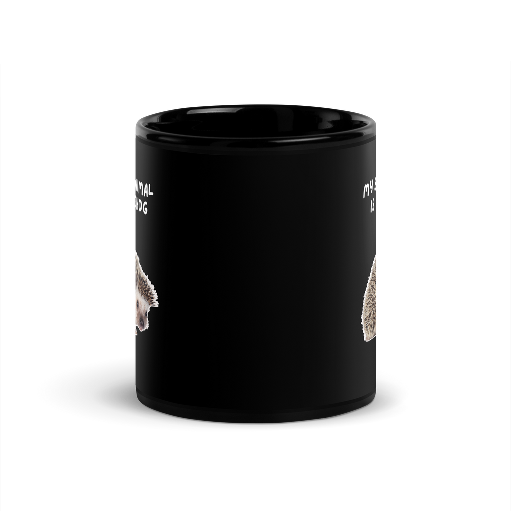 My Spirit Animal is A hedgehog | Black Glossy Mug | The Neurospicy Store