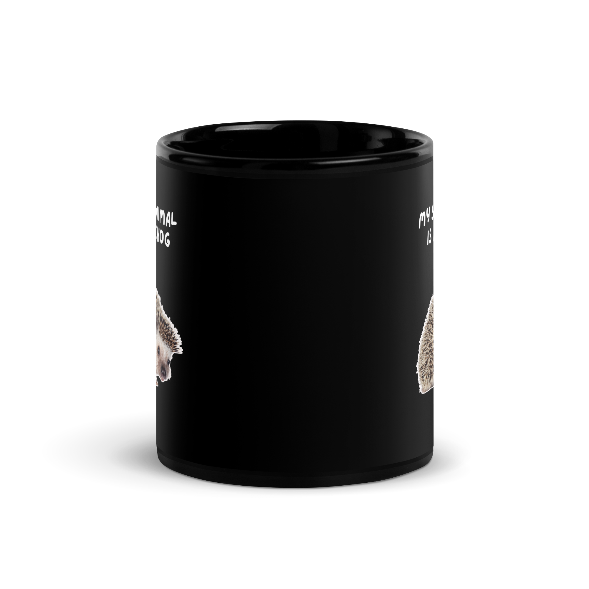 My Spirit Animal is A hedgehog | Black Glossy Mug | The Neurospicy Store