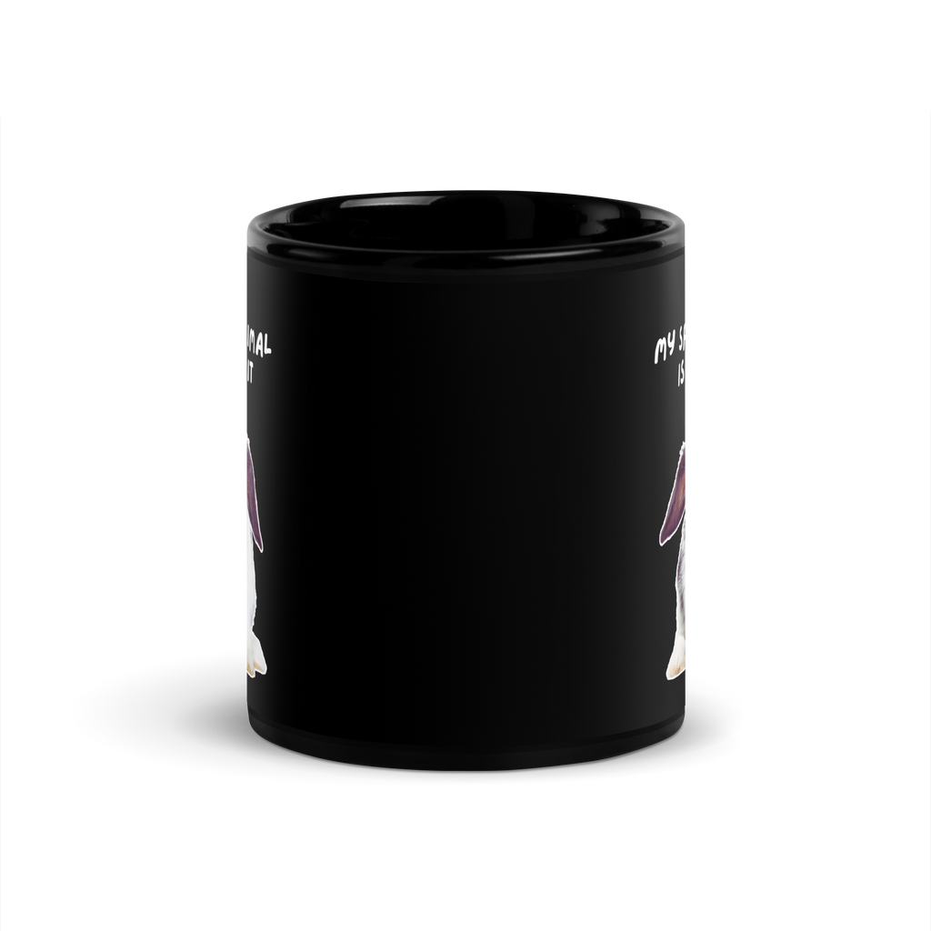 My Spirit Animal Is A Rabbit | Black Glossy Mug | The Neurospicy Store