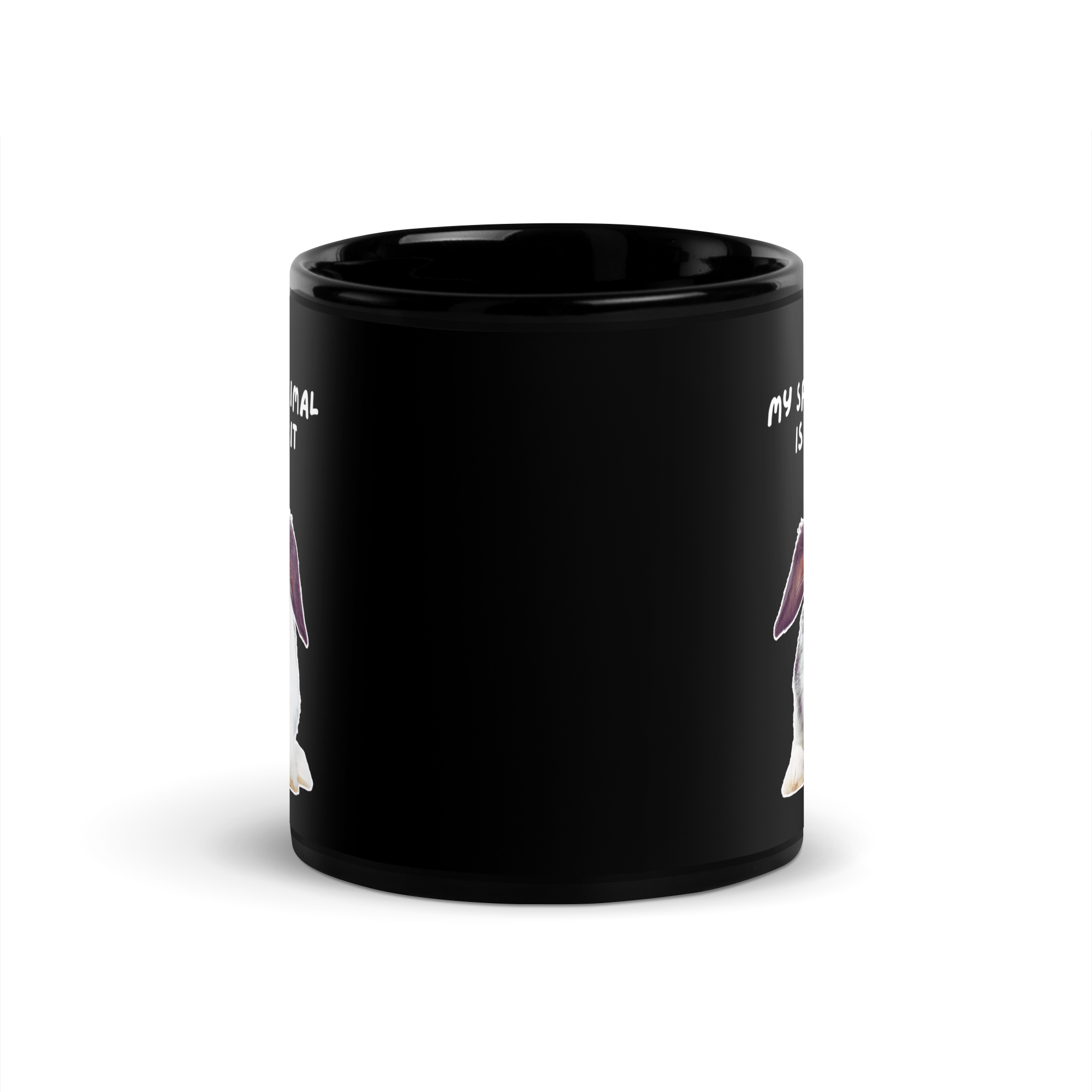 My Spirit Animal Is A Rabbit | Black Glossy Mug | The Neurospicy Store