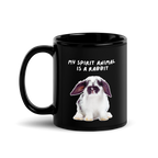 My Spirit Animal Is A Rabbit | Black Glossy Mug | The Neurospicy Store 11 oz