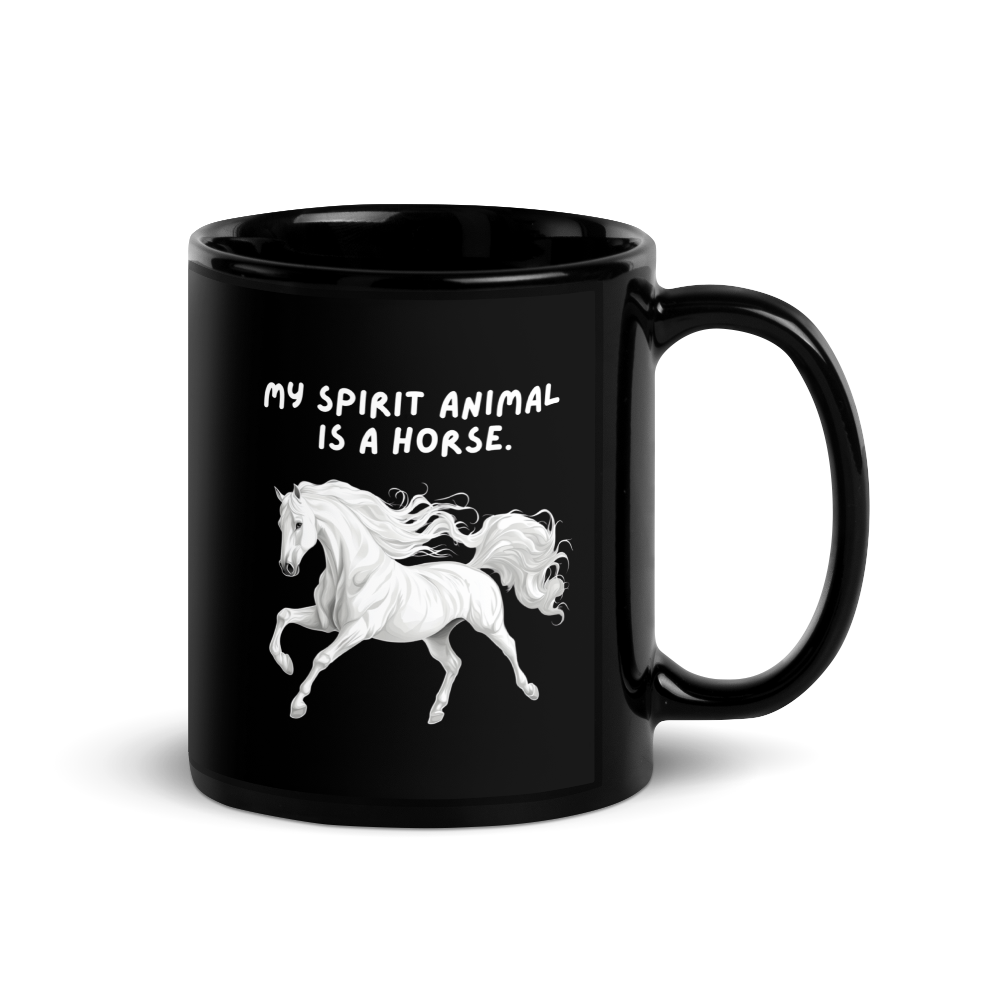 My Spirit Animal Is A Horse | Black Glossy Mug | The Neurospicy Store
