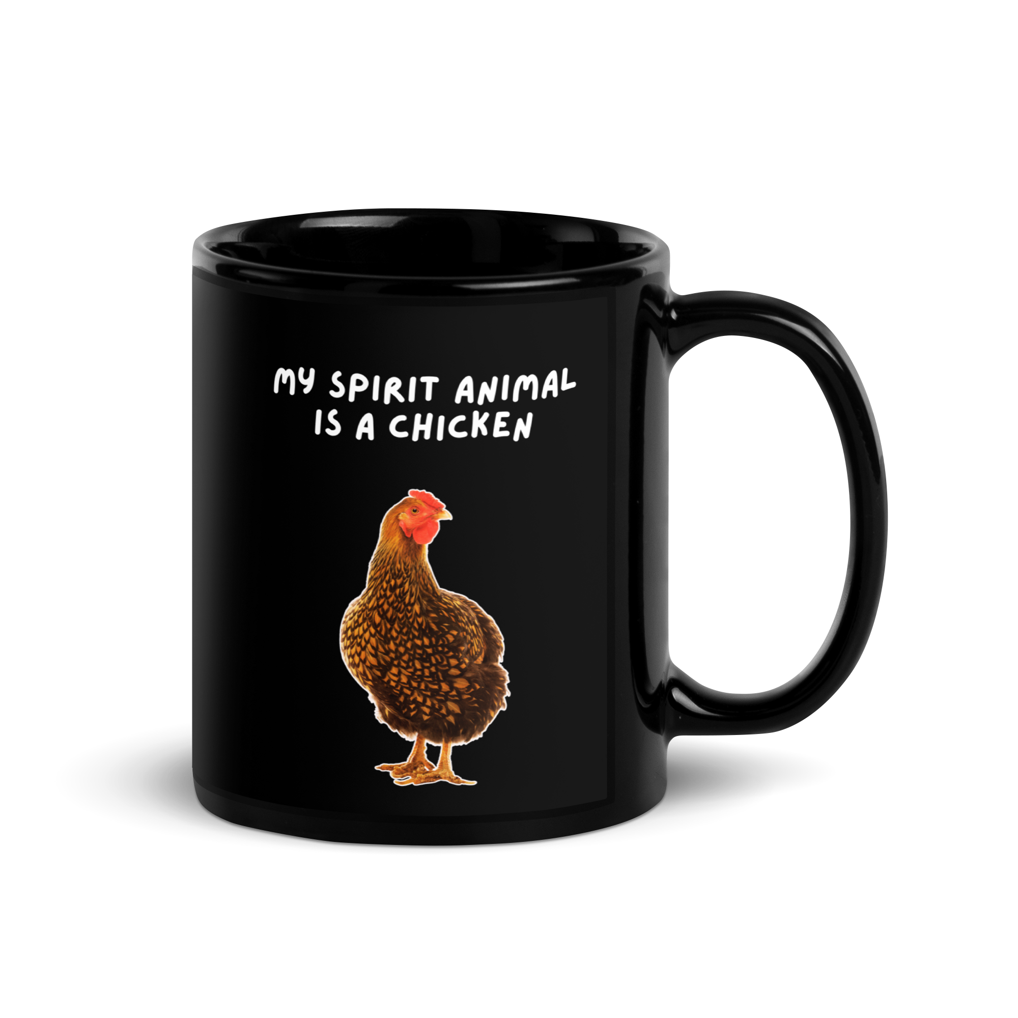 My Spirit Animal Is A Chicken | Black Glossy Mug | The Neurospicy Store
