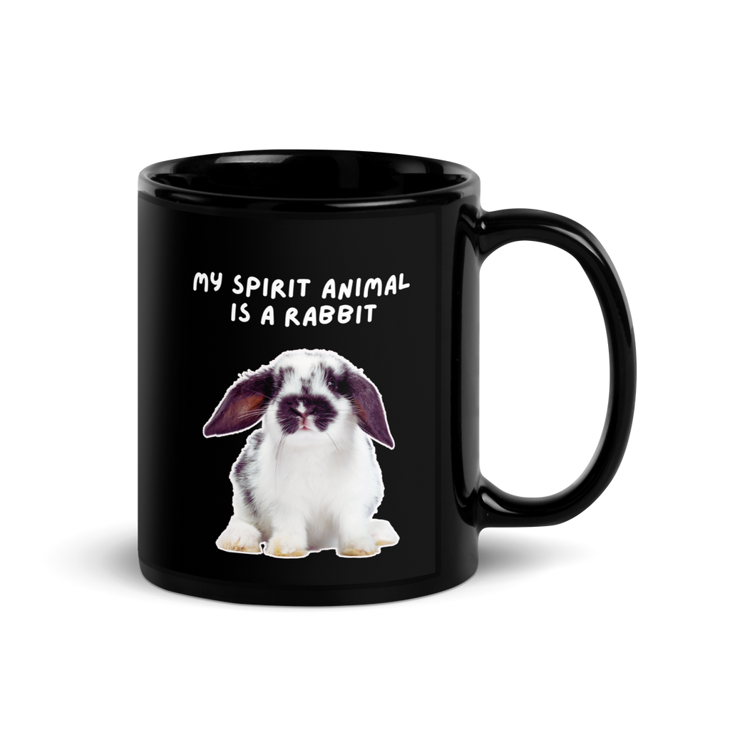 My Spirit Animal Is A Rabbit | Black Glossy Mug | The Neurospicy Store