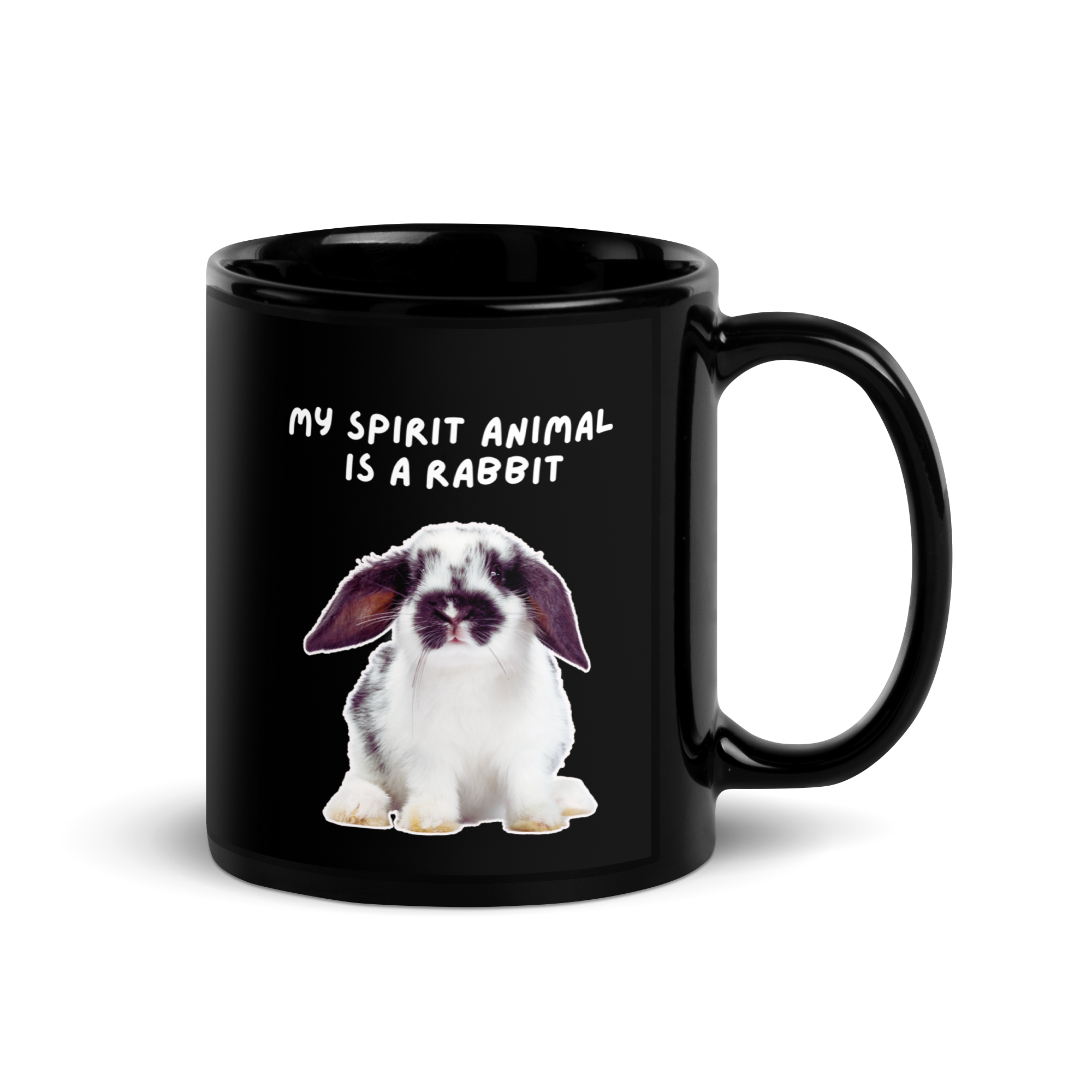 My Spirit Animal Is A Rabbit | Black Glossy Mug | The Neurospicy Store