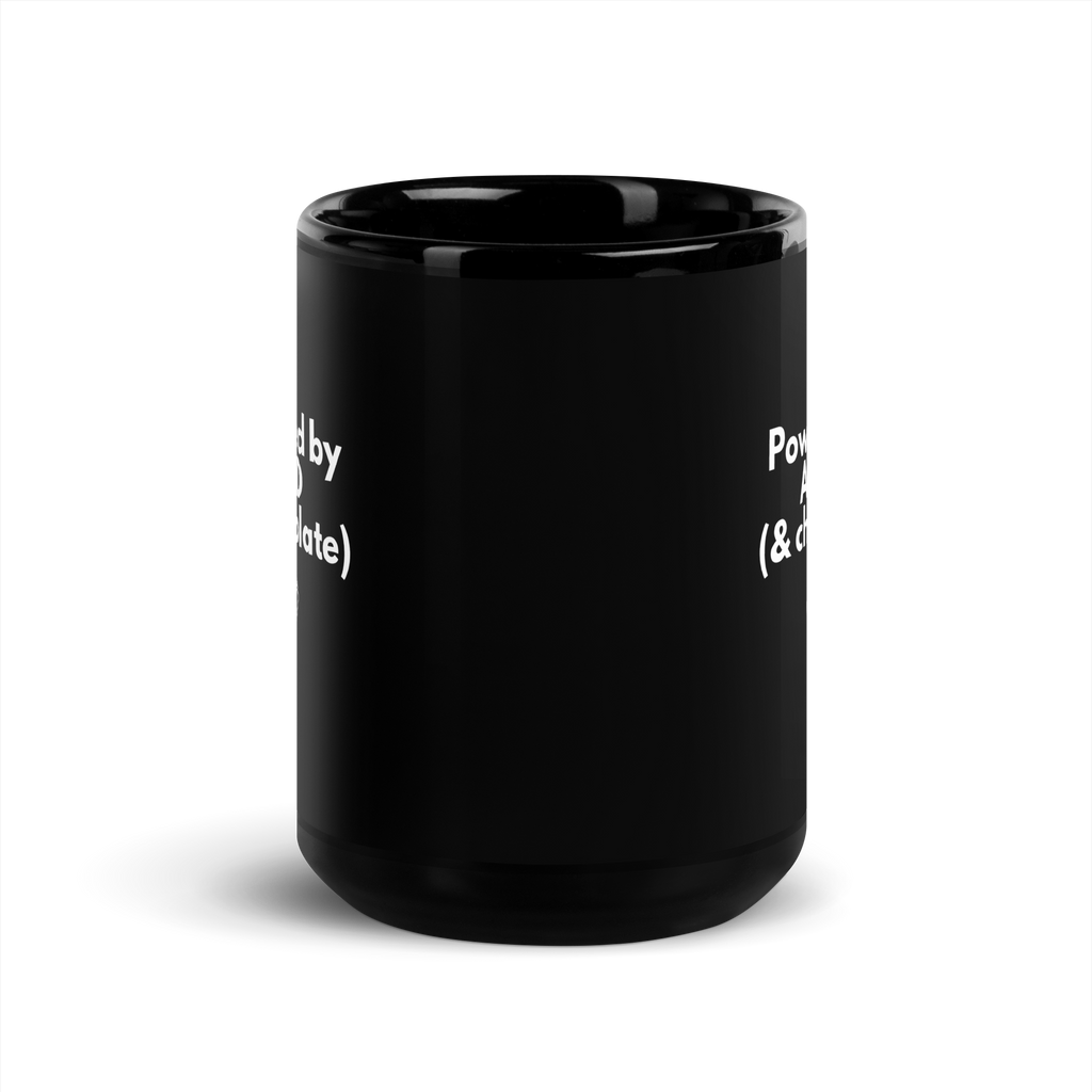 Powered by ADHD (& Chocolate) | Black Glossy Mug | The Neurospicy Store