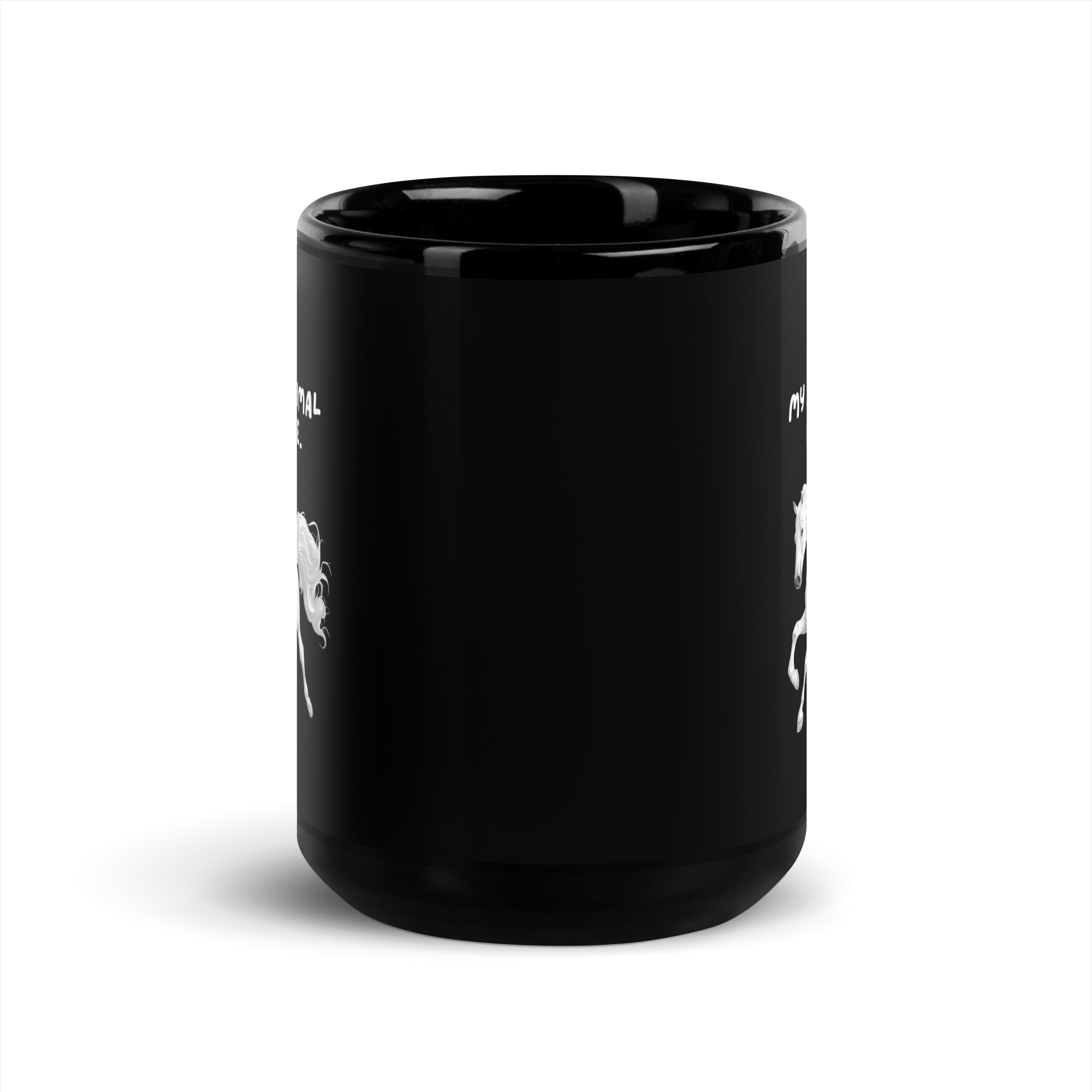 My Spirit Animal Is A Horse | Black Glossy Mug | The Neurospicy Store