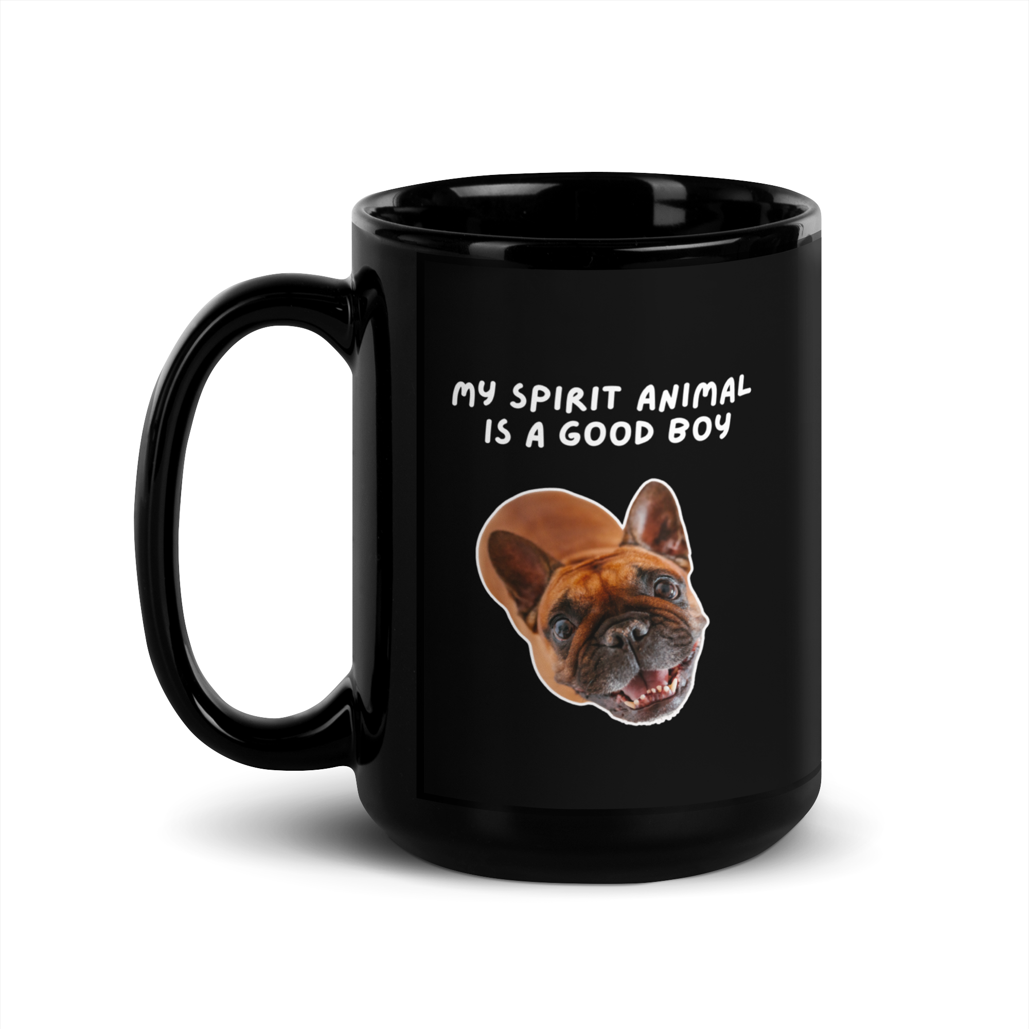 My Spirit Animal Is A Good Boy | Black Glossy Mug | The Neurospicy Store 15 oz