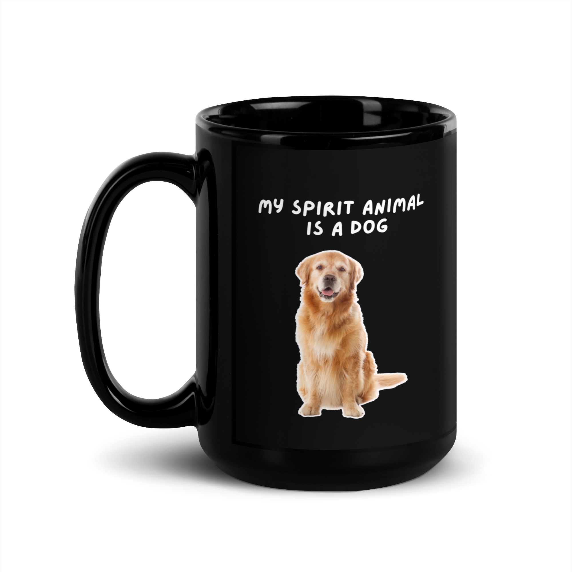 My Spirit Animal Is A Dog | Black Glossy Mug | The Neurospicy Store 15 oz