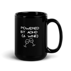 Powered by ADHD (& Wine) | Black Glossy Mug | The Neurospicy Store
