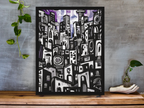 Abstract Cityscape | Semi-Glossy Poster Framed | The Pattern Library