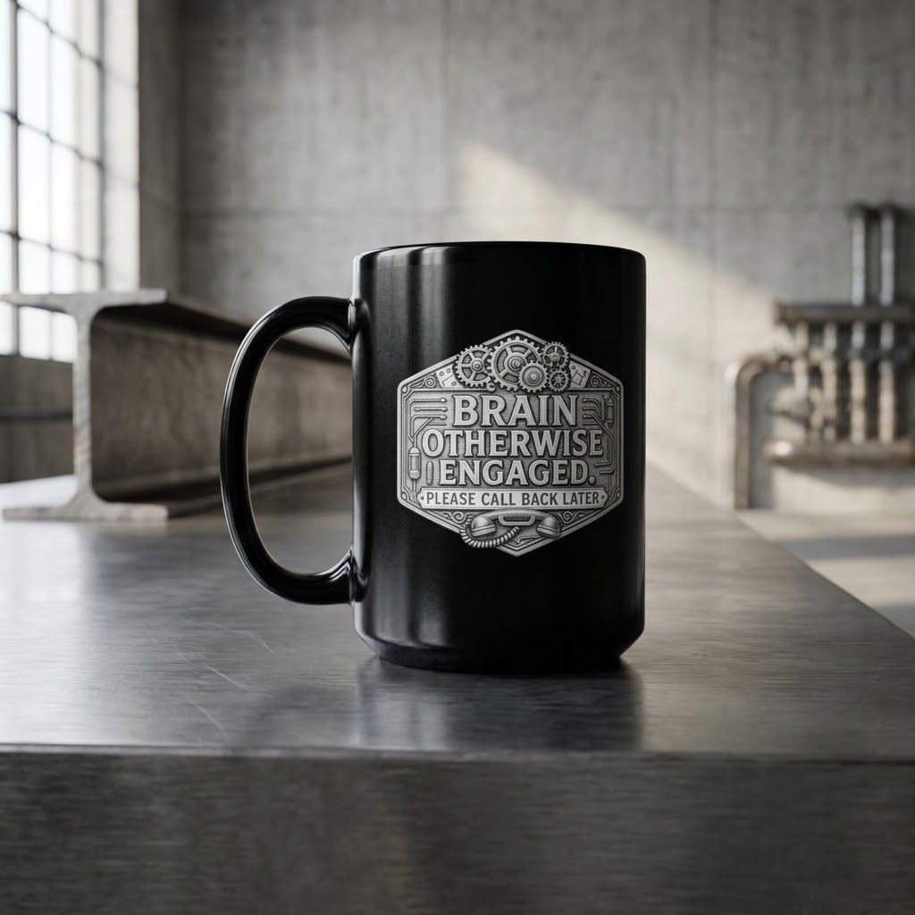 Brain Engaged | Black Glossy Mug | Sass & Spoons