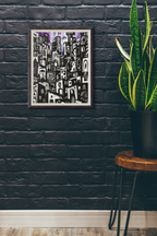 Abstract Cityscape | Semi-Glossy Poster Framed | The Pattern Library