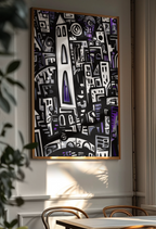 Abstract Cityscape (2) | Semi-Glossy Poster Framed | The Pattern Library