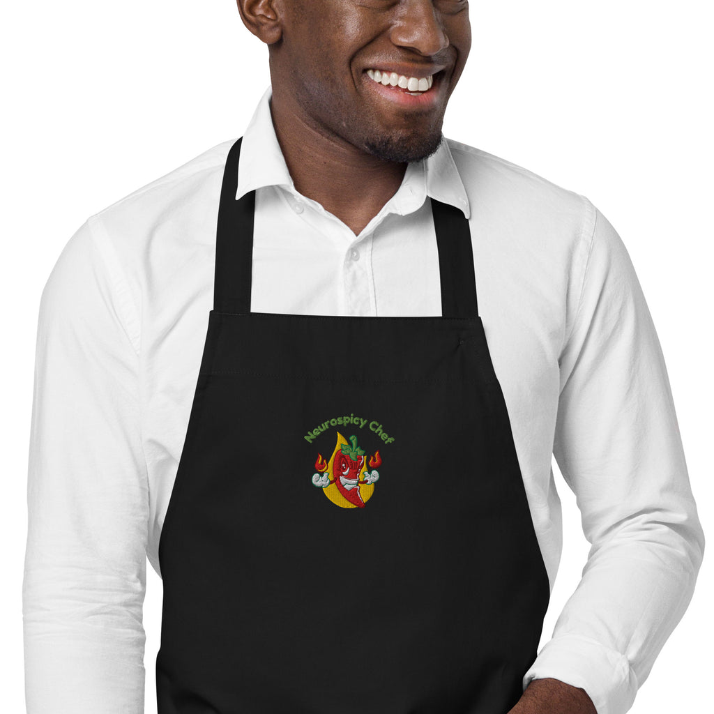 Neurospicy Chef | Embroidered Apron | The Neurospicy Store Black