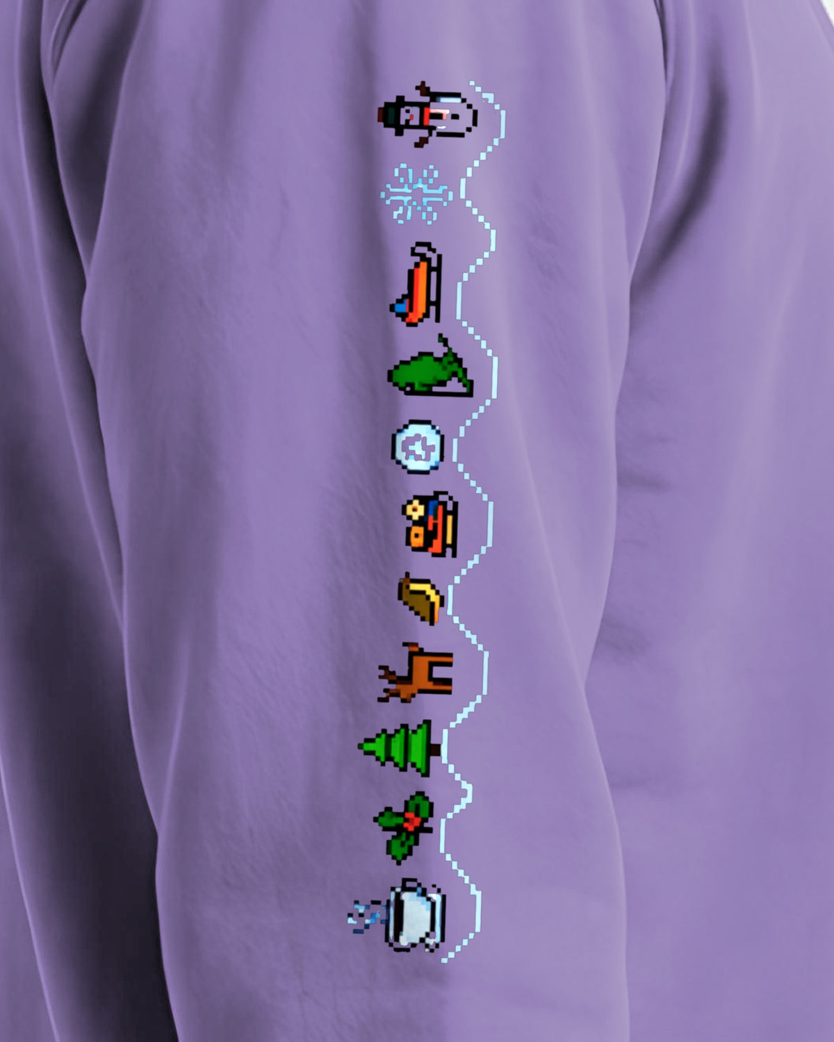 Christmas Sleeve Glitch sweatshirt printed sleeve, Violet