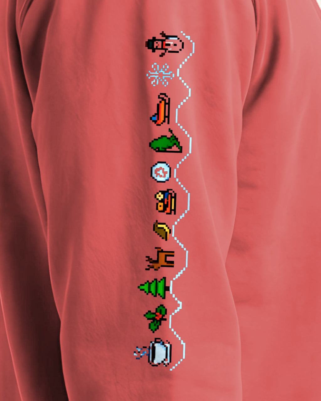 Christmas Sleeve Glitch sweatshirt printed sleeve, Watermelon