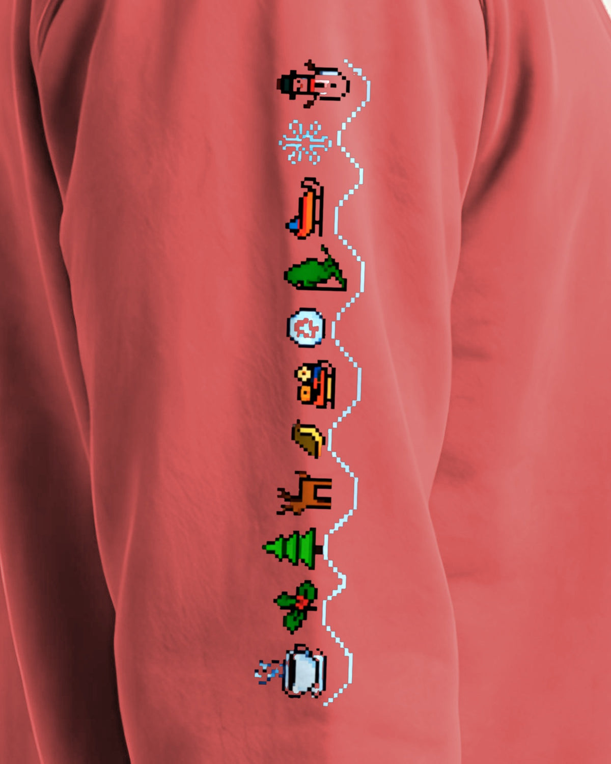 Christmas Sleeve Glitch sweatshirt printed sleeve, Watermelon