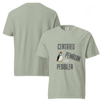 Certified Penguin Pebbler | Unisex Garment-Dyed Heavyweight Tee | Sass & Spoons unisex-garment-dyed-heavyweight-t-shirt-bay-front-and-back-69fa0da579302 T-Shirt