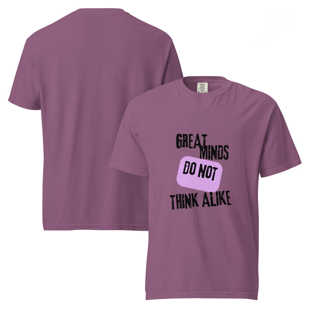 Great Minds Do Not ... | Unisex Garment-Dyed Heavyweight Tee | Sass & Spoons unisex-garment-dyed-heavyweight-t-shirt-berry-front-and-back-69fa0ca14d4f0 T-Shirt