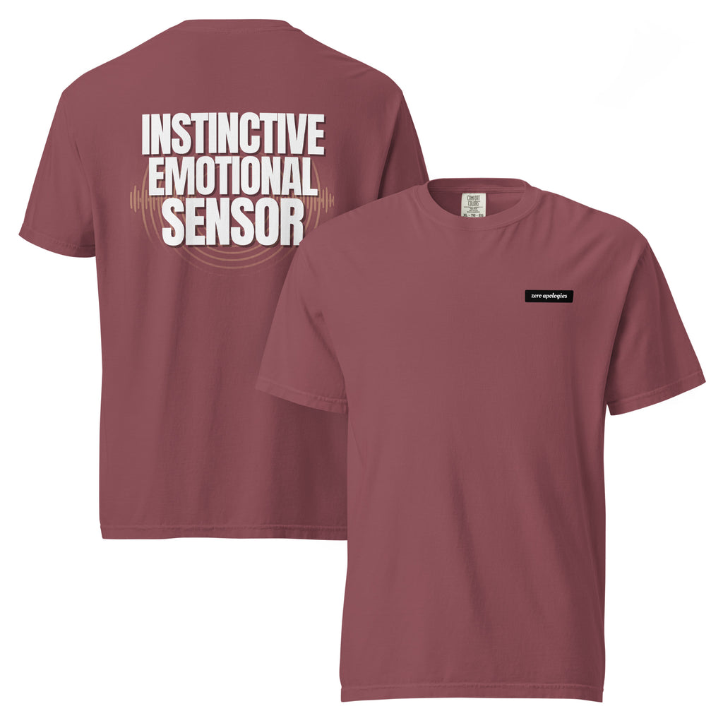 Emotional Sensor | Unisex Garment-Dyed T-Shirt | Zero Apologies unisex-garment-dyed-heavyweight-t-shirt-brick-front-and-back-6a58fb1269328 T-Shirt