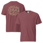 A Million Ideas A Minute | Unisex Garment-Dyed T-Shirt | Zero Apologies unisex-garment-dyed-heavyweight-t-shirt-brick-front-and-back-6a5d1983a6617 T-Shirt