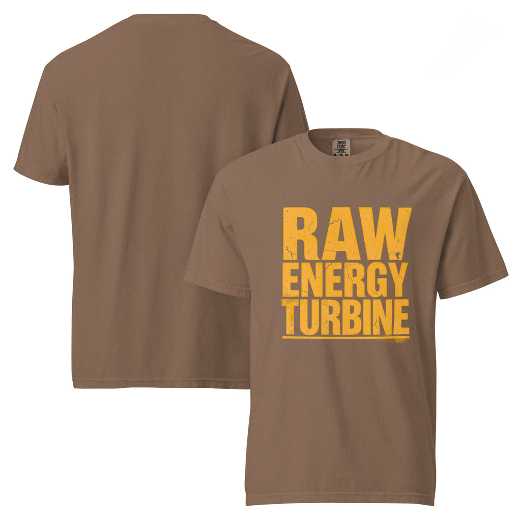 Raw Energy Turbine | Unisex Garment-Dyed Heavyweight T-Shirt | Zero Apologies unisex-garment-dyed-heavyweight-t-shirt-espresso-front-and-back-6a677784975a8 T-Shirt