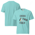 Certified Penguin Pebbler | Unisex Garment-Dyed Heavyweight Tee | Sass & Spoons unisex-garment-dyed-heavyweight-t-shirt-lagoon-blue-front-and-back-69fa0da579b2d T-Shirt