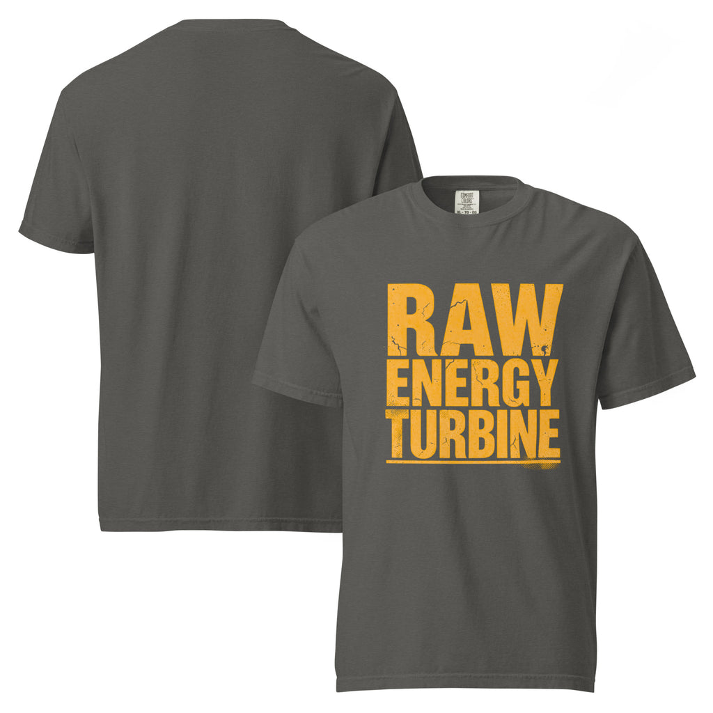 Raw Energy Turbine | Unisex Garment-Dyed Heavyweight T-Shirt | Zero Apologies unisex-garment-dyed-heavyweight-t-shirt-pepper-front-and-back-6a677784976c0 T-Shirt