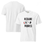 Recharge in Progress | Unisex Garment-Dyed Heavyweight Tee | Sass & Spoons unisex-garment-dyed-heavyweight-t-shirt-white-front-and-back-69fa09a45c5c0 T-Shirt