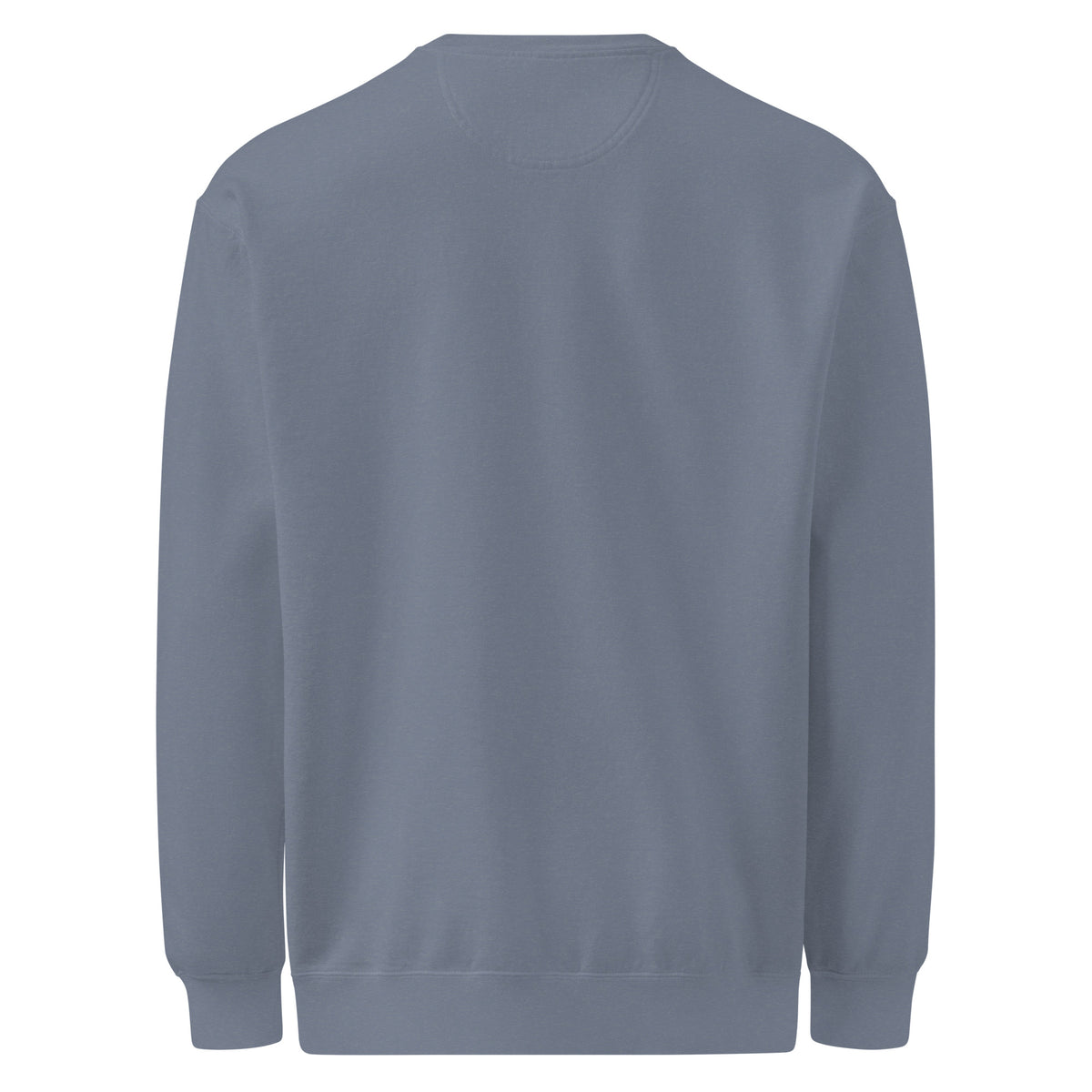 Christmas Countdown: Brace Position sweatshirt in Blue Jean, back view (plain)