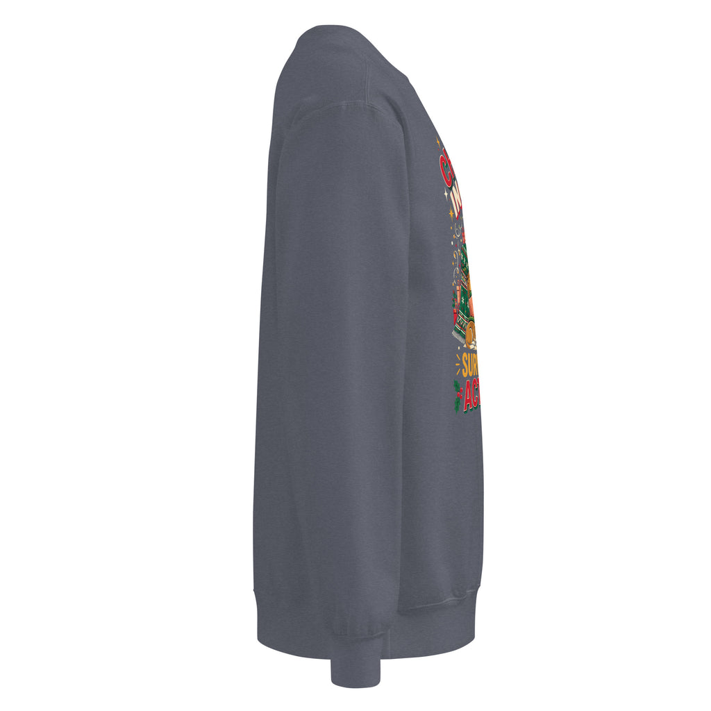 Christmas Incoming: Survival Plan Activated sweatshirt in Denim, right side
