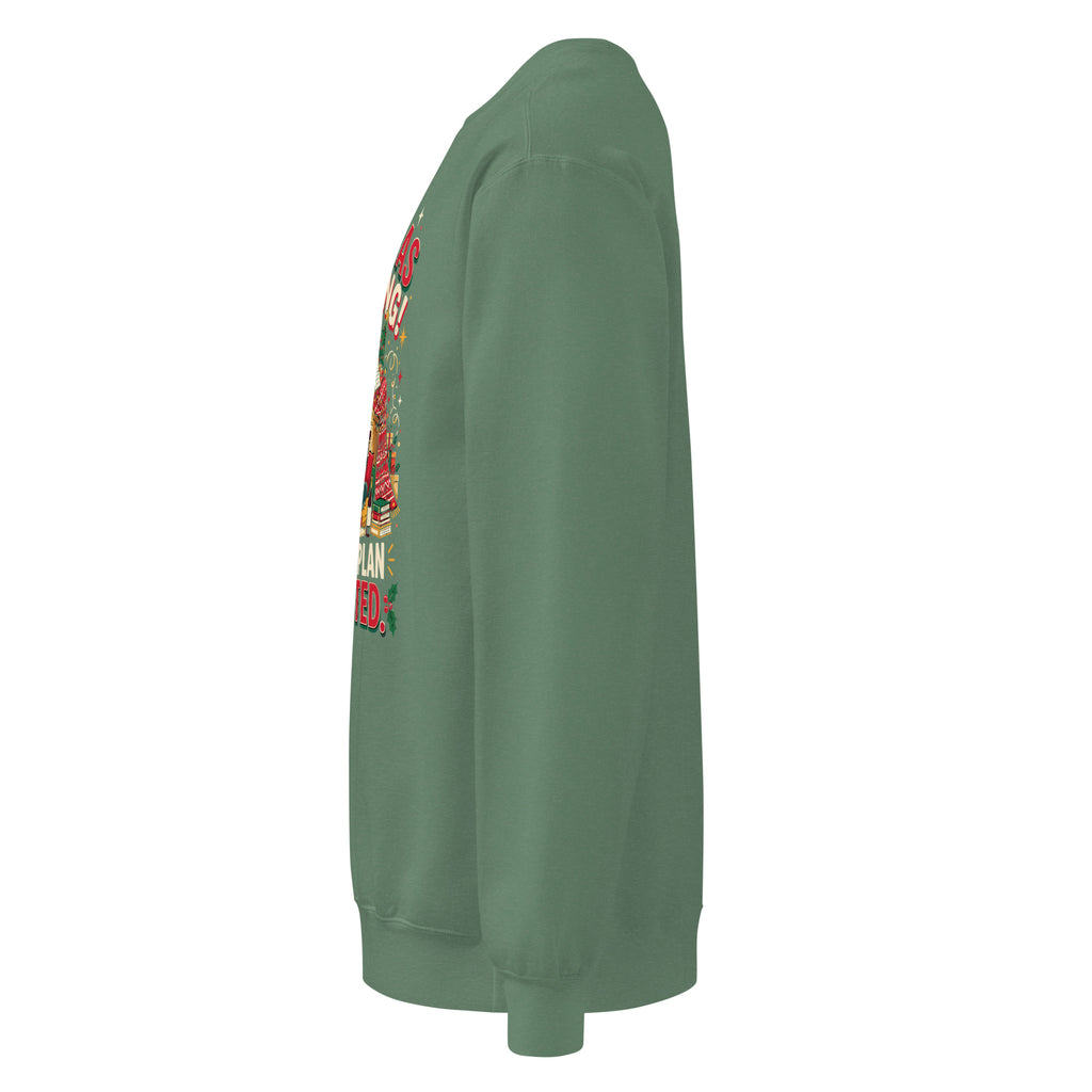 Christmas Incoming: Survival Plan Activated sweatshirt in Light Green, left side