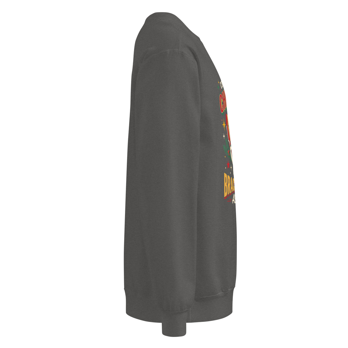 Christmas Countdown: Brace Position sweatshirt in Pepper, right side