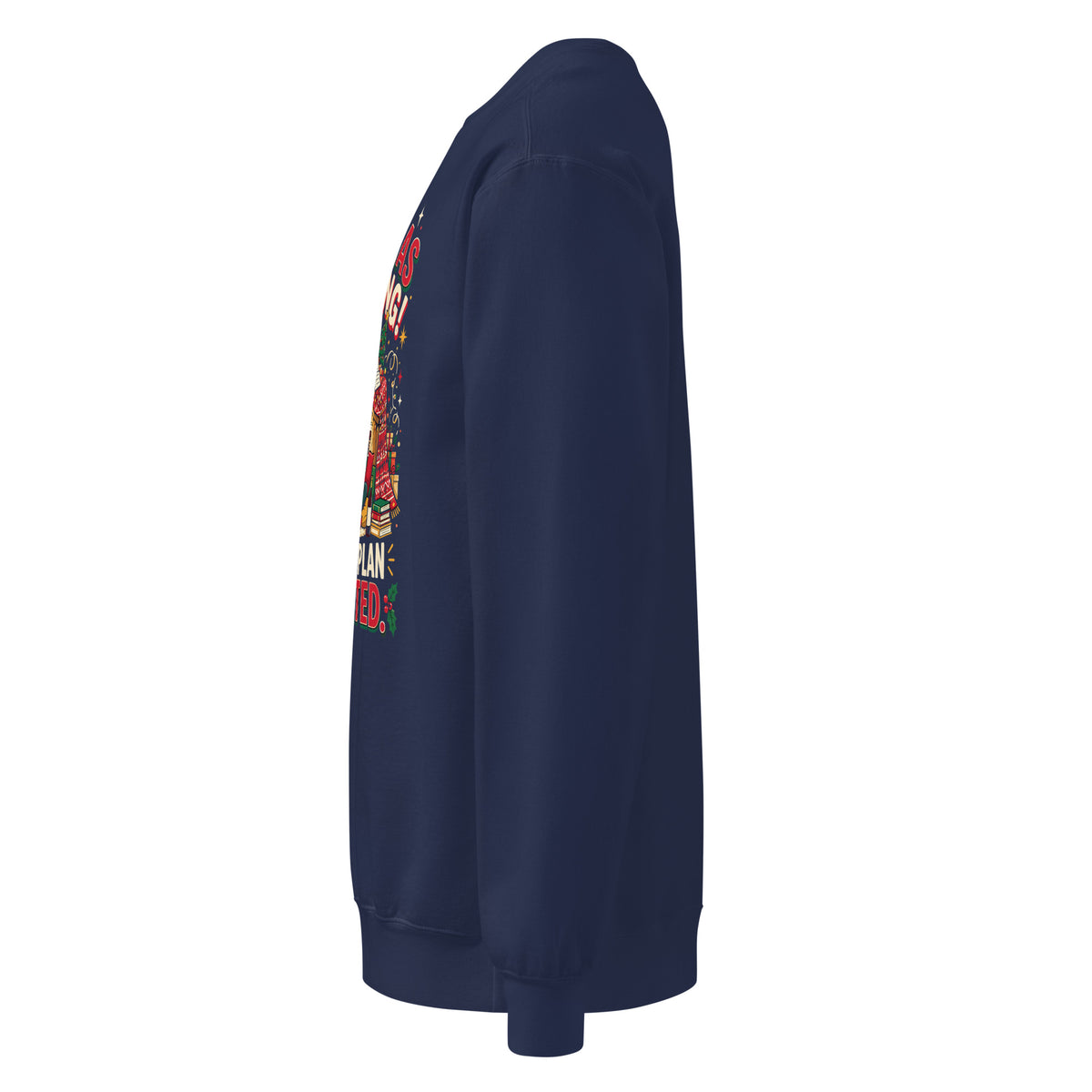 Christmas Incoming: Survival Plan Activated sweatshirt in True Navy, left side